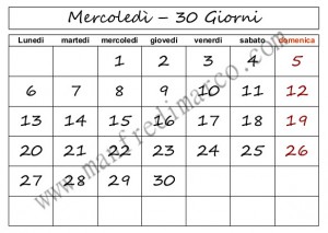 Calendario perpetuo da stampare_mercoledì30