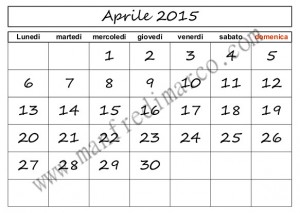 Calendario perpetuo per ogni mese__griglia